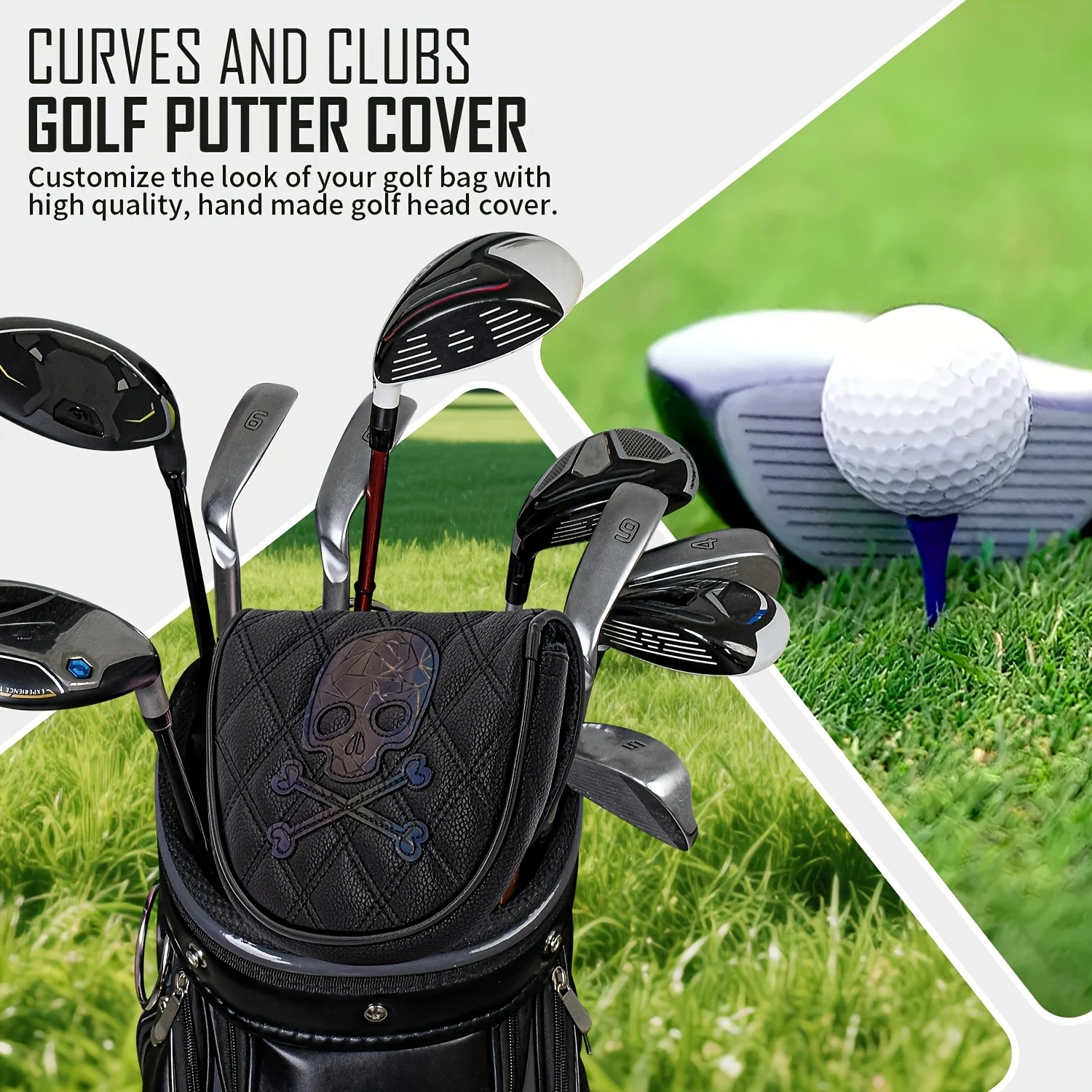 1pc Gradient Skull Design Putter Cover - A Protective, Durable, And Minimalist Accessory for Golf Enthusiasts view 2
