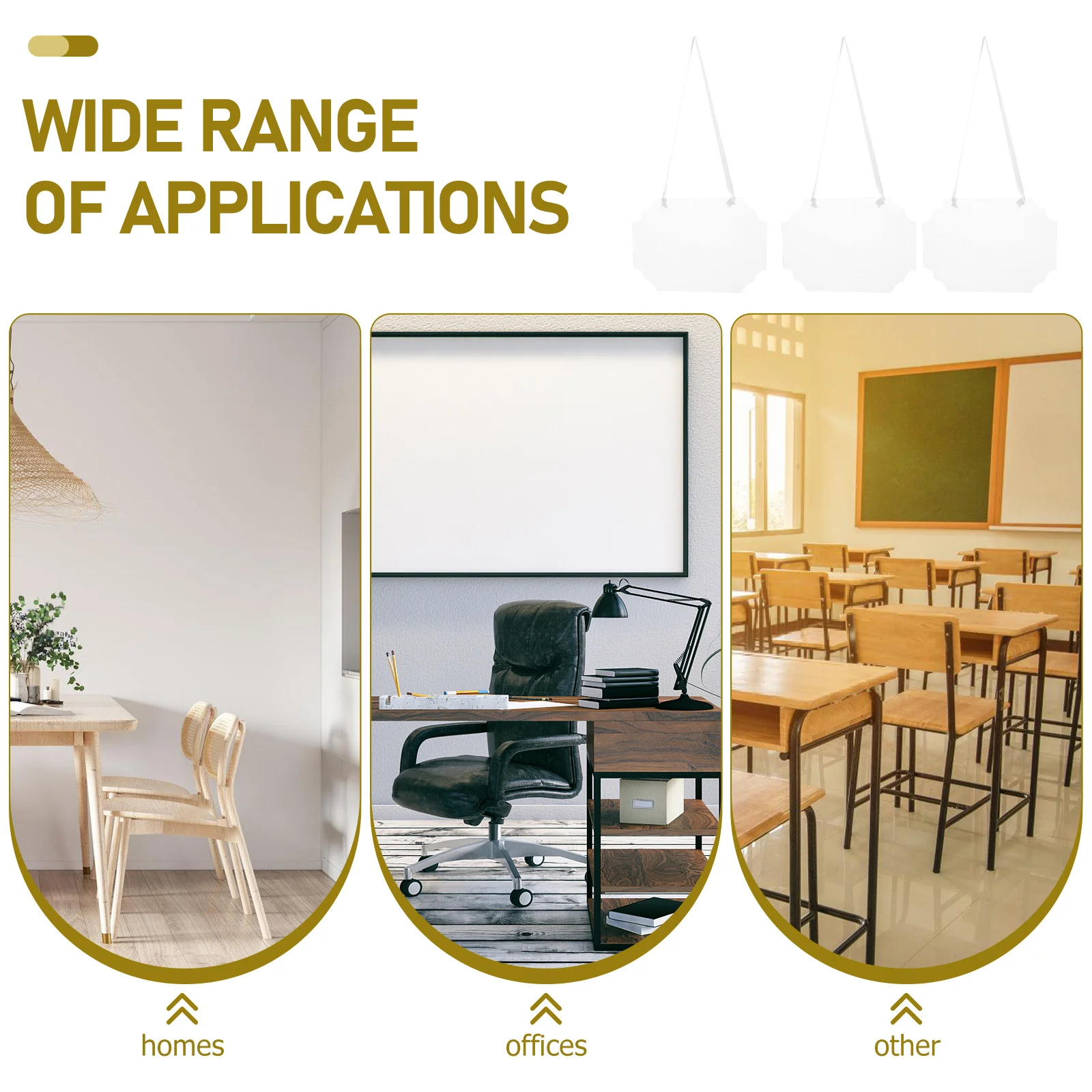 3 قطعة علامة معلقة من الأكريليك الفارغ الشفاف، لوحات علامات رسائل ذاتية الصنع لمتجر المنزل والمكتب متعدد الوظائف #2