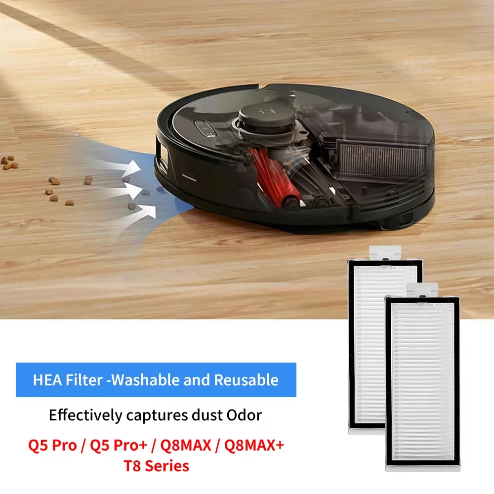 

HEPA Filter For Roborock Q5 Pro/Q5 Pro+/Q5 Pro Plus/Q7 Max/Q7 Max+/Q8 Max/Q8 Max+/Q8 Max Plus/T8 Robot Vaccum Washable Filter
