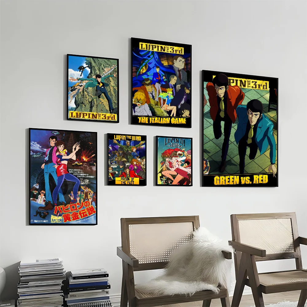 Lupin III Comics DIY Sticky Poster Whitepaper Prints Posters Artwork Nordic Home Decor