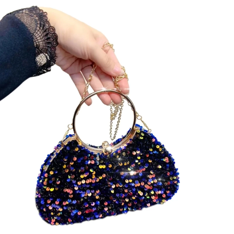 Sparkling Sequined Party Purse Evening Bag Spacious Interior For Essential Crossbody Shoulder Bag For Party Occasion