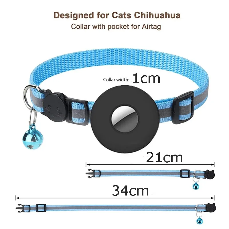 Collier lumineux en Nylon pour Apple AirTag, pour chat, cloche, anneau, chaton, chien, GPS, recherche, dispositif de suivi Anti-perte