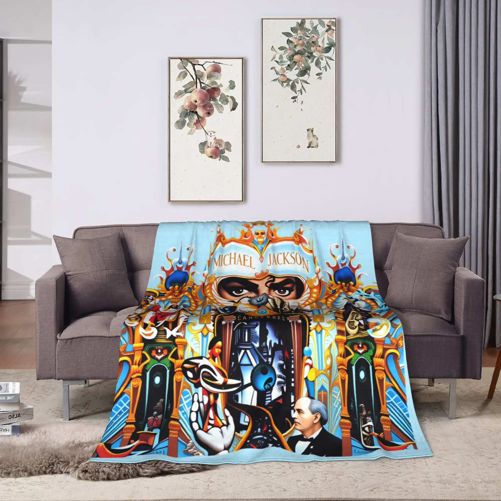 European and American Tribute To Michael Jackson Michael Jackson Blanket Throw Blanket For Bedroom Flannel Bedspread Bed Cover