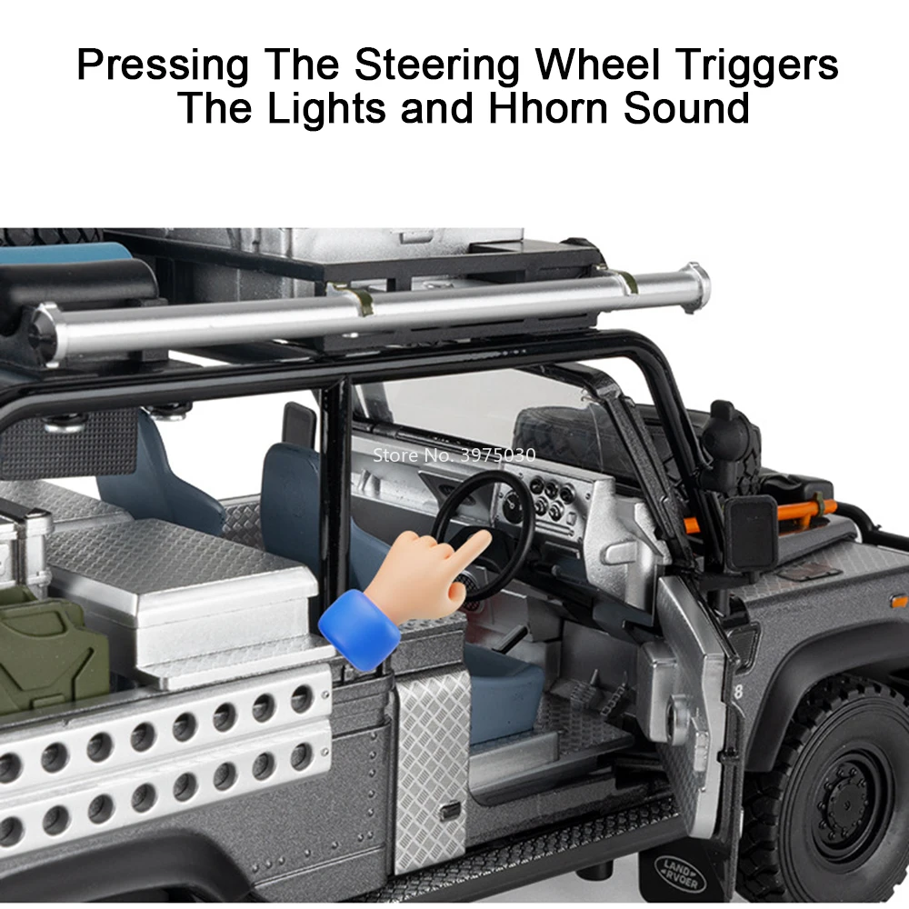 1:24 Land Rover Defender 110 Autos, Spielzeugmodelle, Legierung, Druckguss, Miniatur-Geländerad, Rückziehfahrzeuge für Kinder, Festival-Geschenke