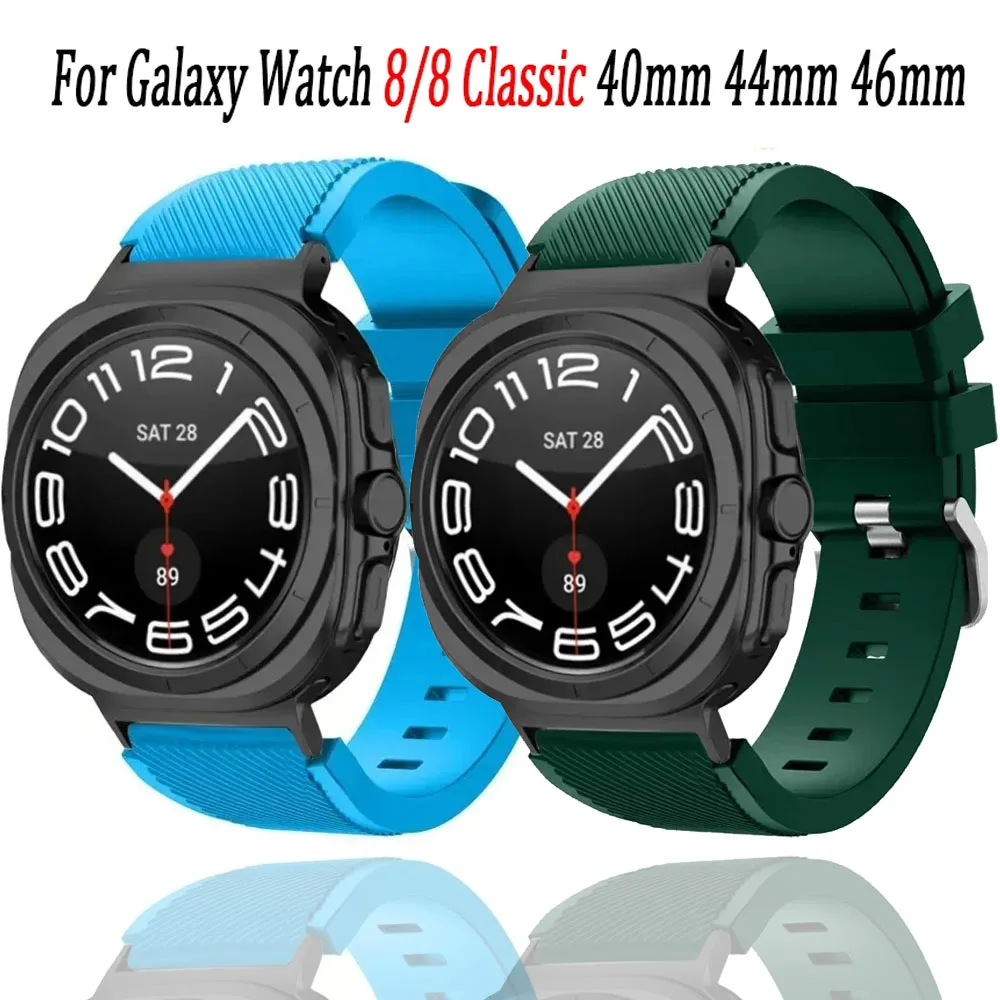 

Силиконовый ремешок для Samsung Galaxy Watch Ultra 2025 47 мм, сменный ремешок с полосой и текстурой для Samsung Watch 8/8 Classic 44/40/46 мм