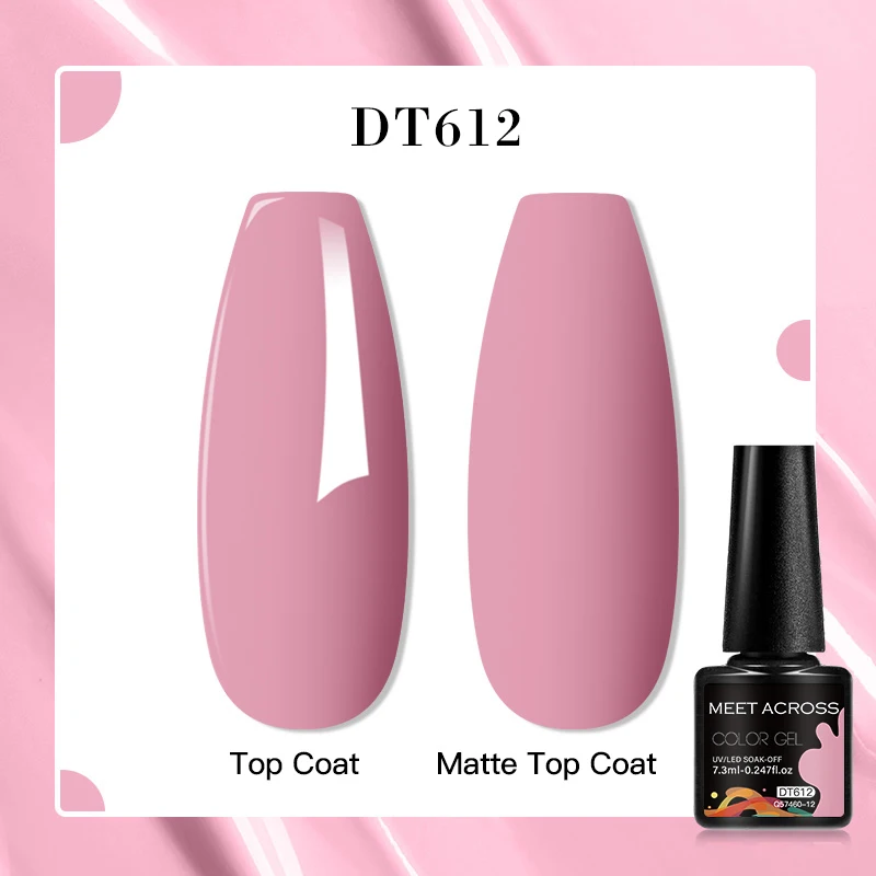 MEET ACROSS 7.3ml Pink Series Gel Nail Polish Vernis Summer Spring Semi Permanent UV Gel Varnish Nail Art Gel Manicure