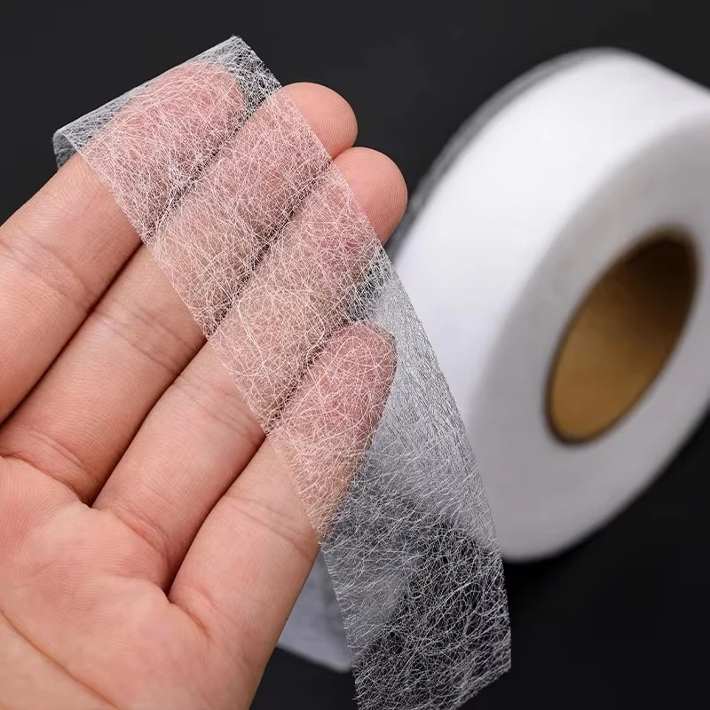 Iron on Hemming Tape Double-sided Non-woven Interlining Adhesive Fabric Clothes Hem Tapes Black White DIY Sewing Patchwork Acces