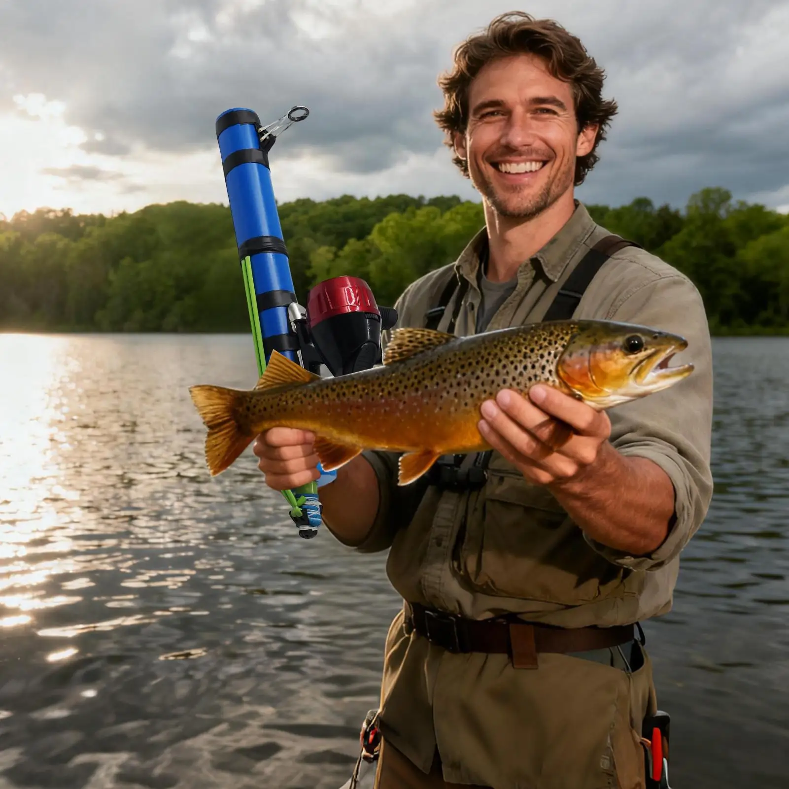 Fishing Pole Slingshot Design Compact Fish Tool With Reel Fishing Catapult Rod for Traveling for Bass Trout Catfish Freshwater view 3