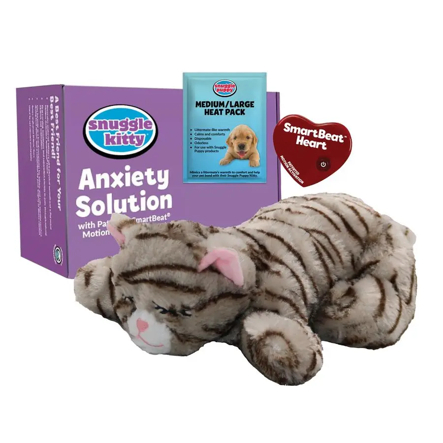 

Плюшевая игрушка для кошек Kitty Heartbeat от Snuggle Puppy: успокаивающая игрушка для кошек и средство от тревоги для всех пород и размеров.