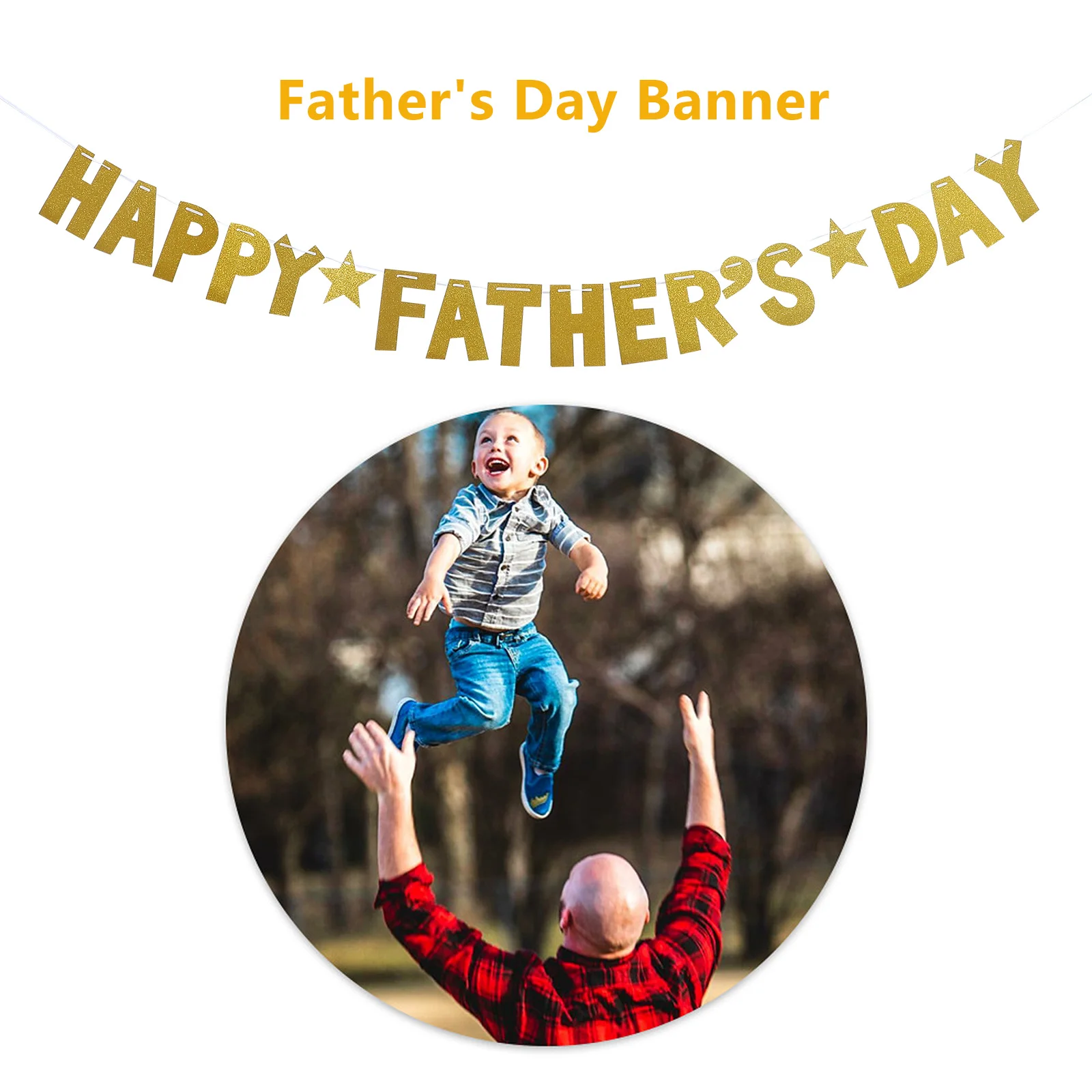 

Letter Paper Pull Flag Father's Day Banner Decor Party Supplies Craft Bunting Hanging Photo Props Premium Material