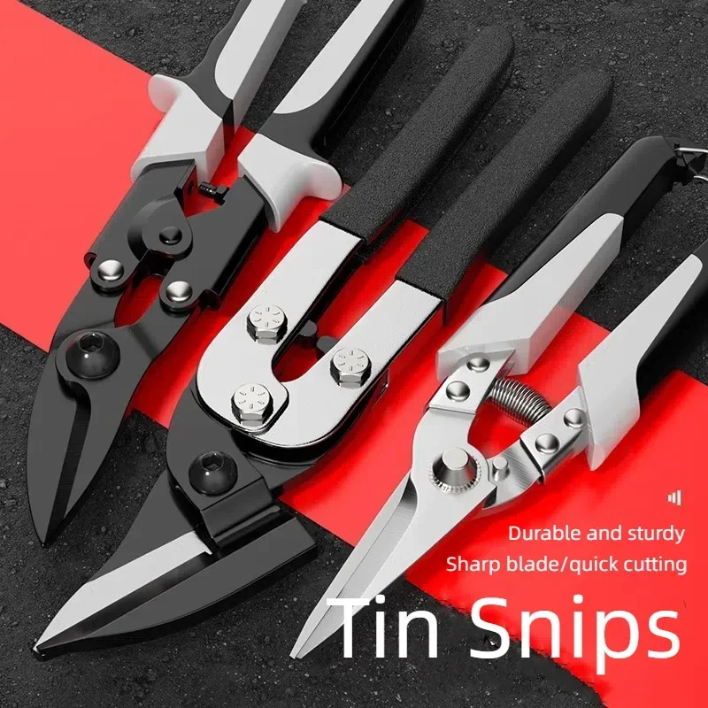 Professional Industrial Shears:Stainless Steel Scissors Tin Snips for Metal Sheet & PVC Pipe Cutting