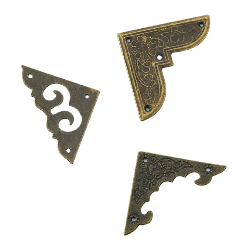 20pcs Hardware New Chinese style antique corner box corner decoration butterfly zinc alloy wood box corner Turquoise copper iron