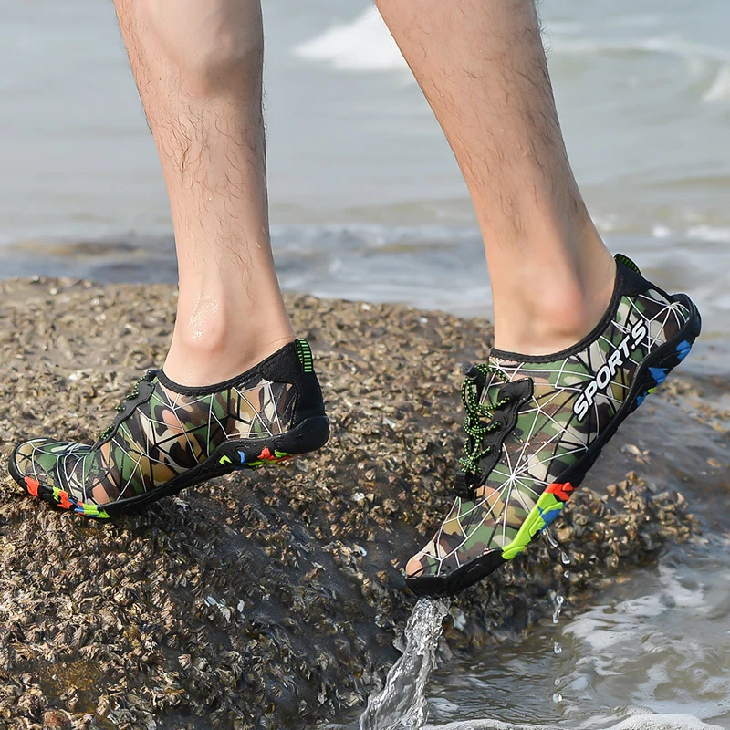 ผู้ชาย Quick-Drying Beach รองเท้า WomenSwimming Aqua รองเท้าแตะ Barefoot Surfing ต้นน้ํา Light Seaside ยางรองเท้าผ้าใบ 35-46