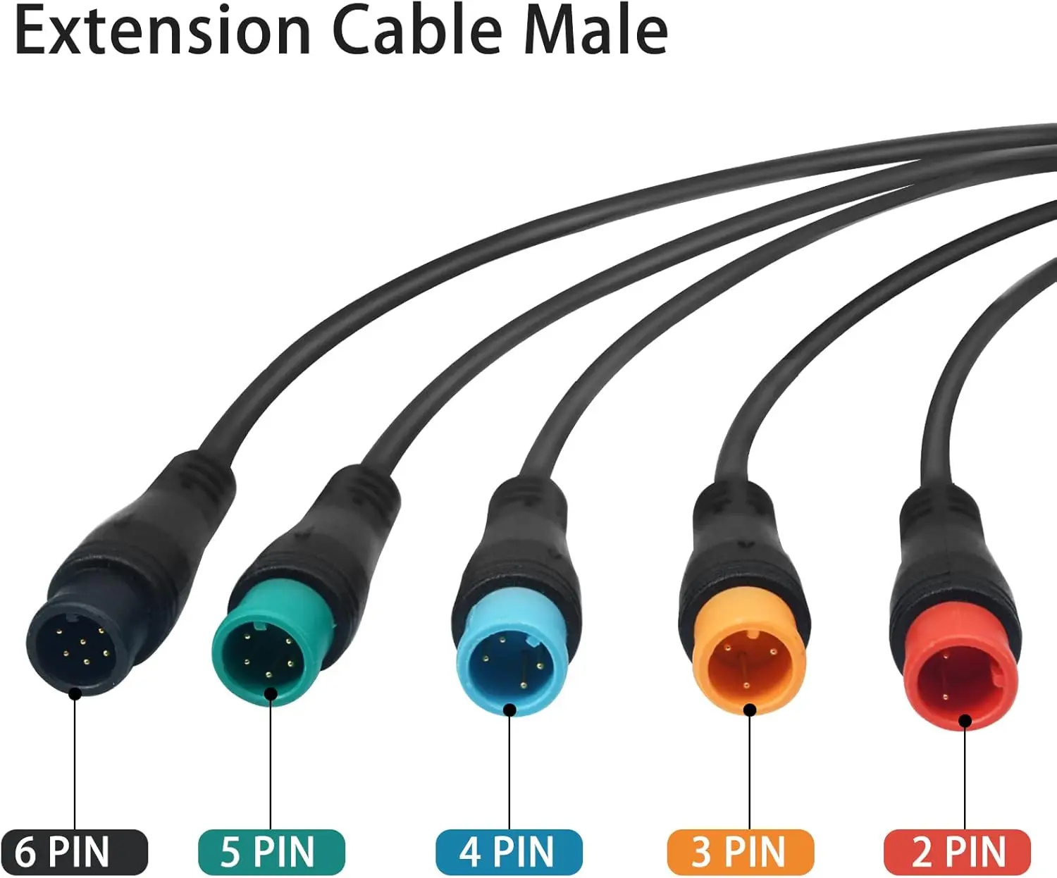 LED Power Signal Line 2/3/4/5/6Pin M8 Signal Connector Cable Male Female Waterproof Connector Outdoor Ebike Plug Wire Cable image 5