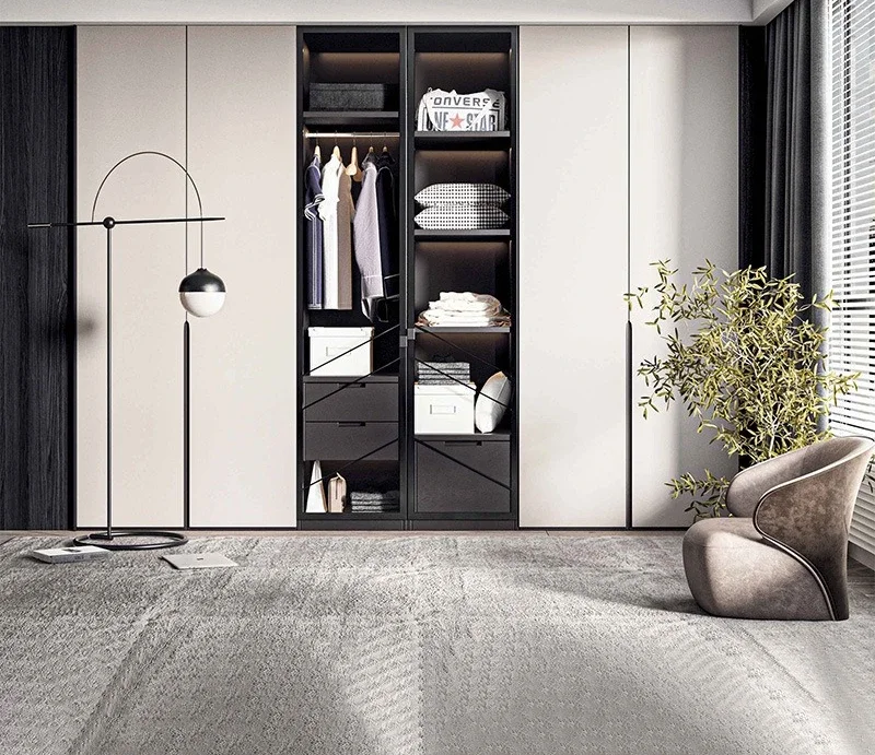 تخصيص المنزل بأكمله، مزيج جداري منزلي حديث وبسيط ذو سعة كبيرة وتطابق مع خزانة ملابس من سبائك الألومنيوم المخصصة #3