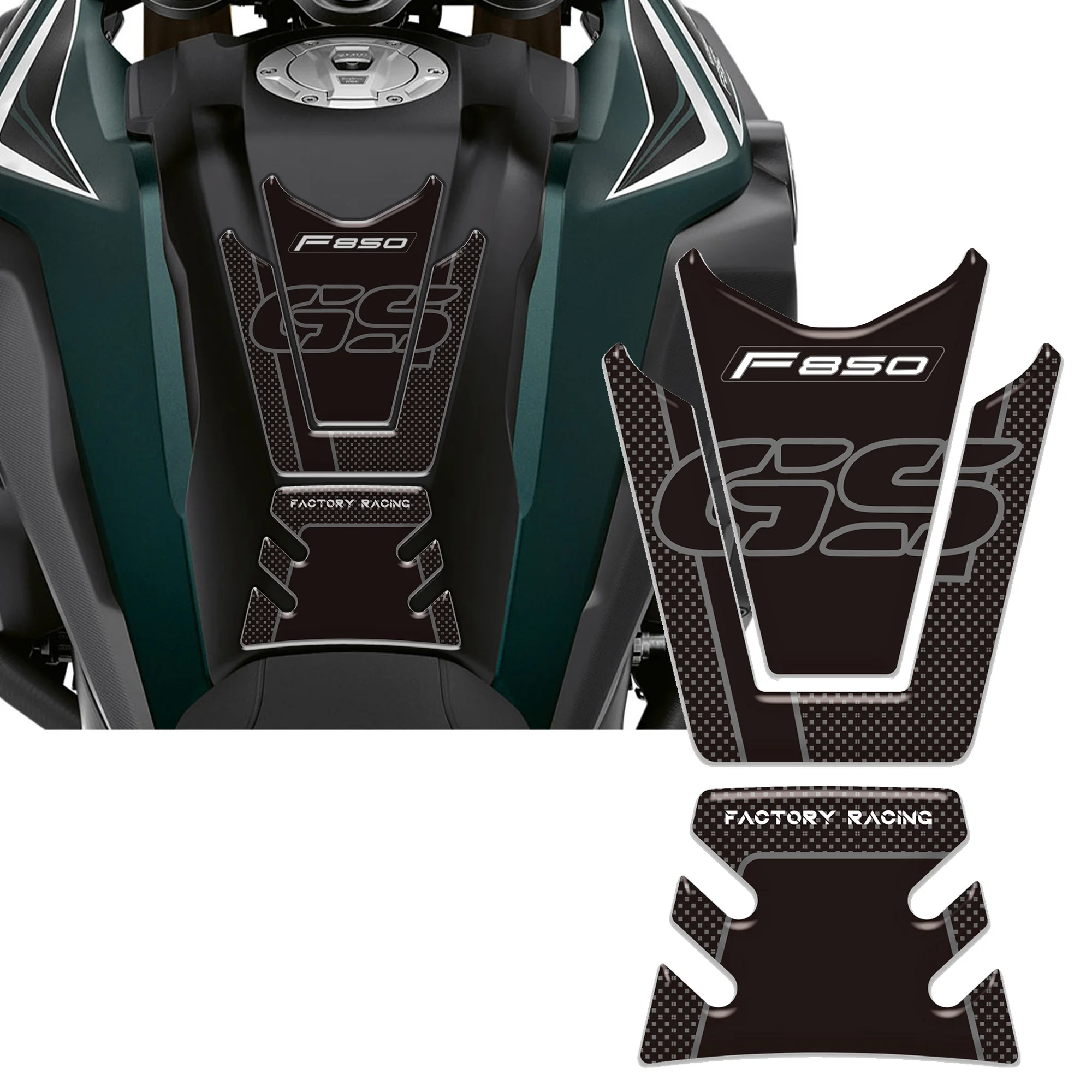 3D Resin Tank Pad Motorbike Sticker Tank Decoration and Protection Compatible with BMW F850 GS F850GS 2018-2024