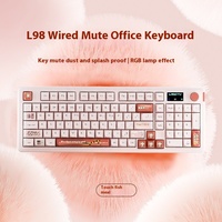 LANGTU L98 Wireless Gaming Keyboard Mechanical Touch Bluetooth tri-Mode RGB With Screen Knob Office Wired Gaming Silent Keyboard