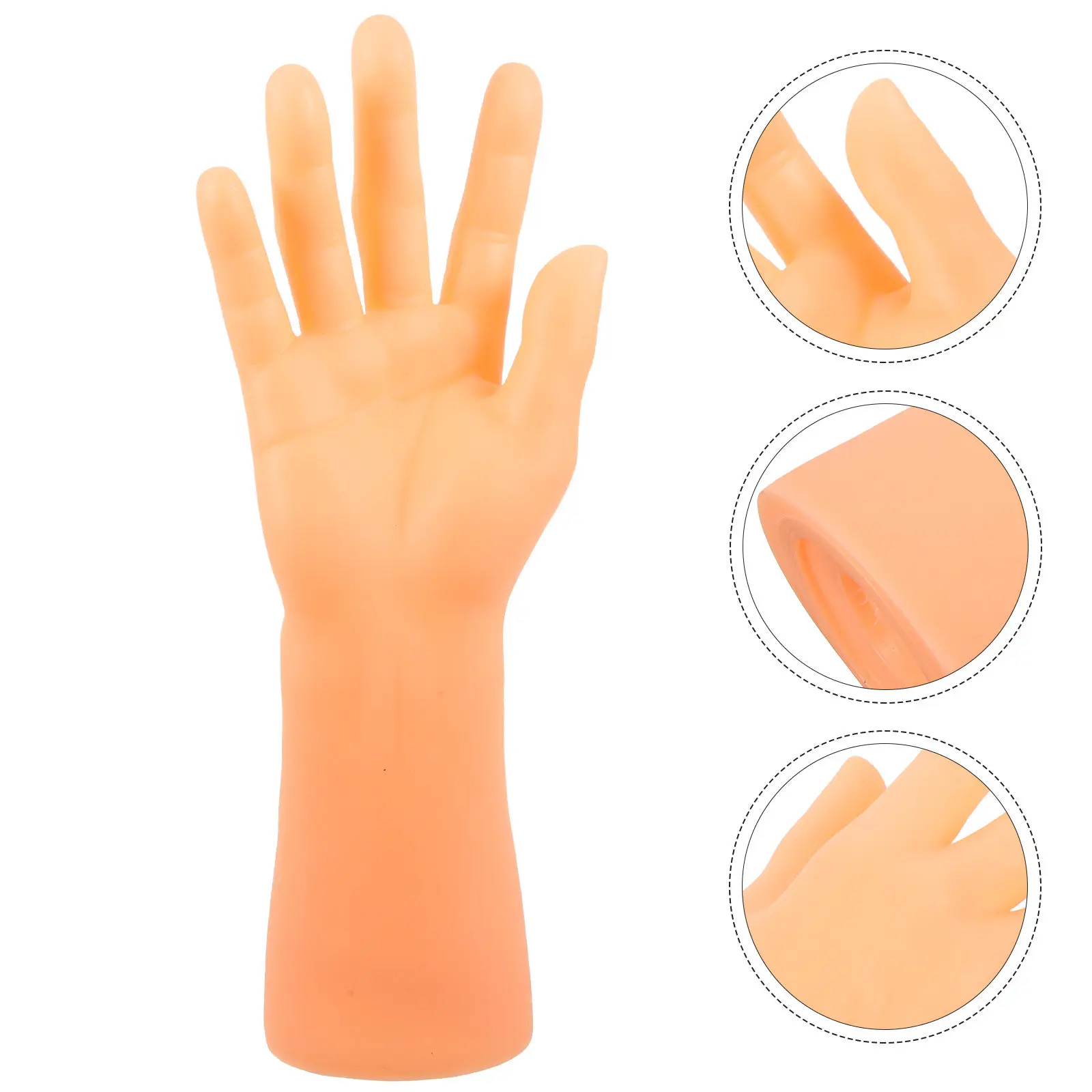 

1Pcs Smooth Flat Bright White Male Hand Jewelry Display Stand Mold Lightweight Portable Ring Watch Holder for Home Store Travel