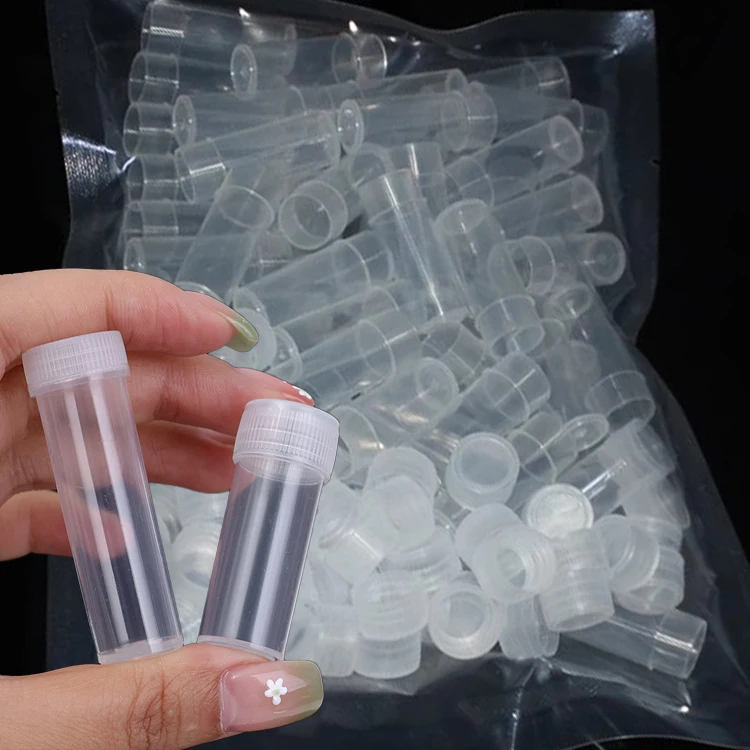 10/100pcs Small Plastic Bottle Sample New Transparent Barrel Vials Liquid Powder Capsule Beads Storage Container Packing Bottles