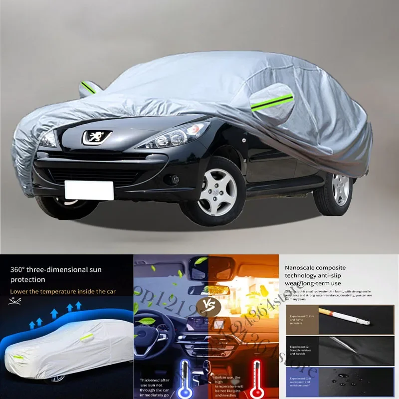 

For Peugeot 207 Auto Anti snow Anti dust Anti-uv Anti peeling paint And Anti Rainwater 210t car cover Car cover Protection