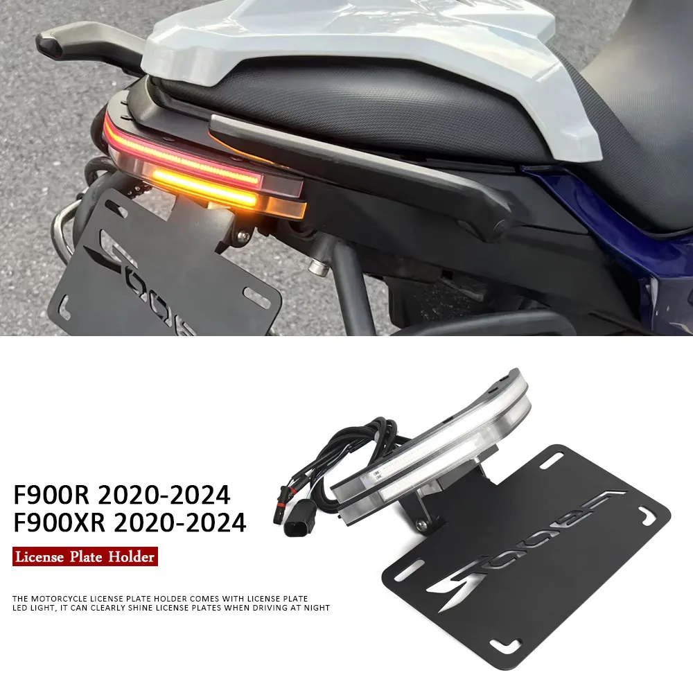 

2020-2024 Motorcycle Rear Tail Stock License Plate Holder Tailstock Bracket LED Light FOR BMW F900R F900XR F900 R XR F 900 XR R
