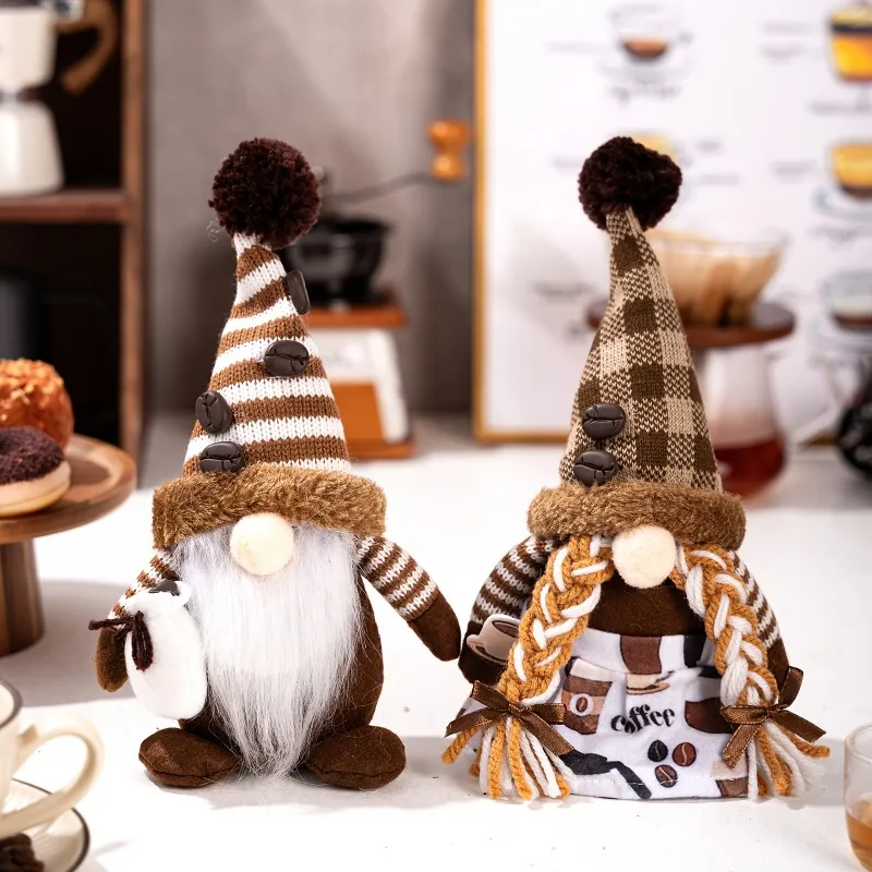 

Christmas Coffee Gnomes Doll Desktop Ornaments Home Festival Decorative Supplies Christmas Party Gifts For Family And Friends