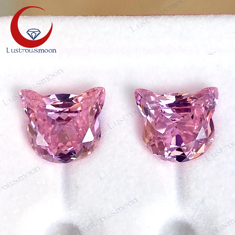 

New Arrival 5A Quality Colorful Lucky Cat Cut Cubic Zirconia CZ Loose Gems for DIY Jewelry Making Kitten Shaped Ready to Ship