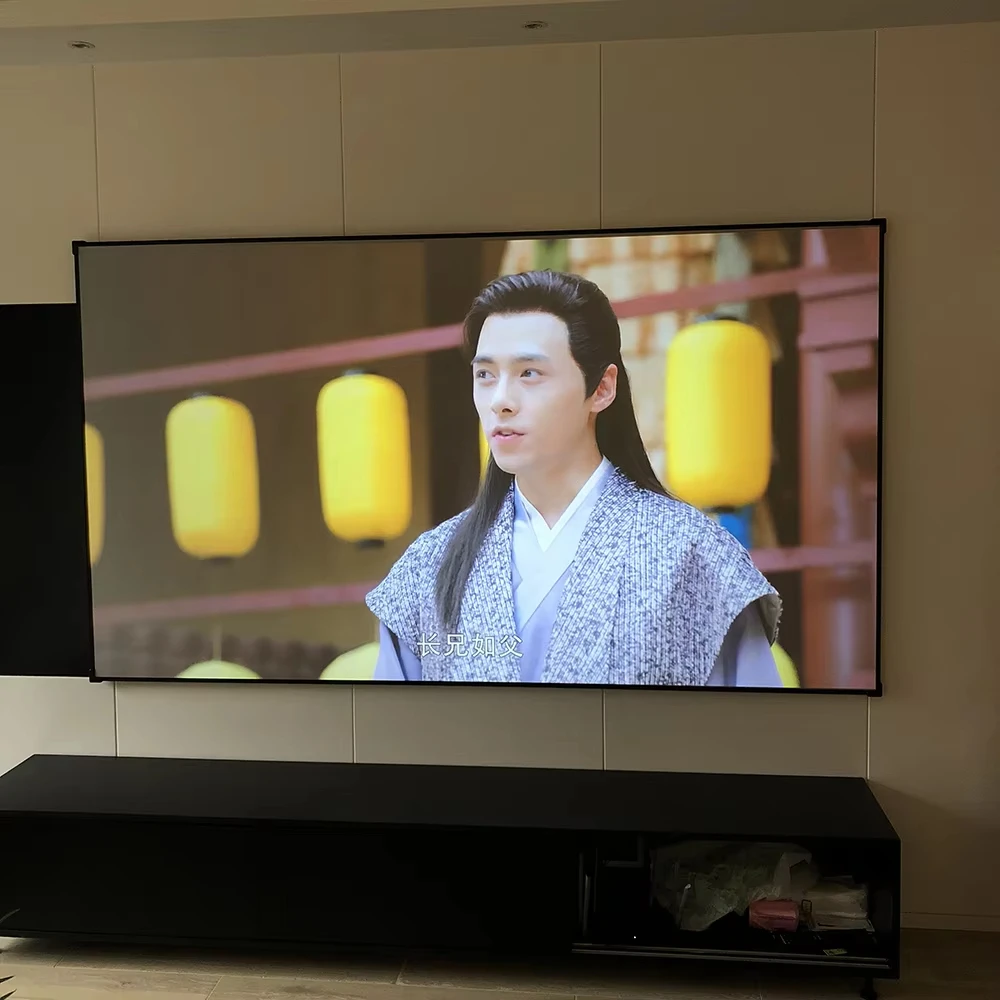 100-200'' Ambient Light Rejection 8K Black Diamond/Crystal ALR Screen ALR Fixed Frame Projection Screen for Long Throw Projecor