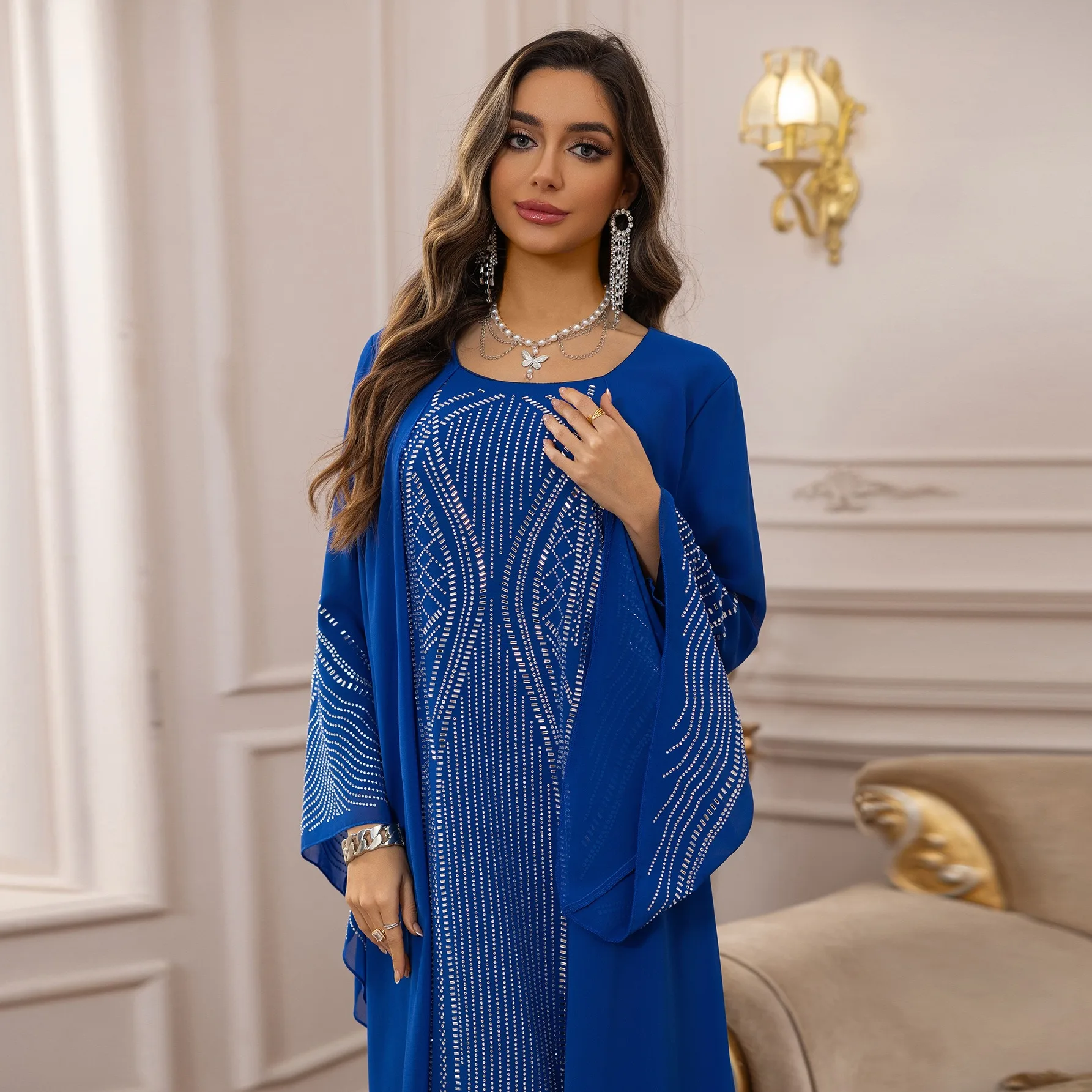 UNI Ramadan musulman modeste Robe Maxi Islam dubaï arabe Robe Eid Robe chauve-souris Abaya Femme Musulman grande taille Abayas Caftan