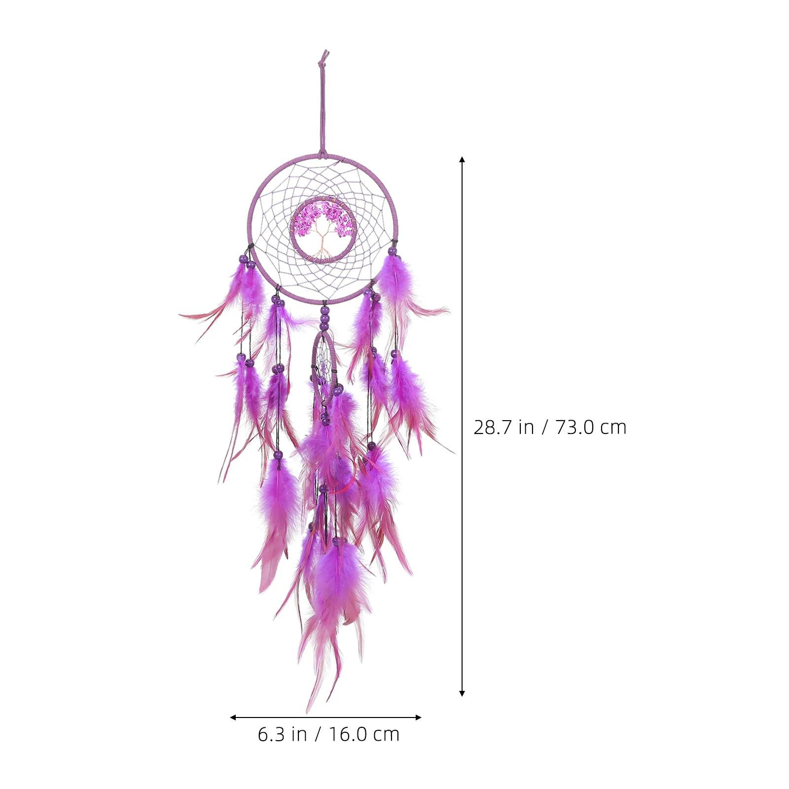 

Aesthetic Wall Hanging Dream Catcher Romantic Creative Home Bedroom Nursery Decor Iron Wood Crystal Plume Indoor