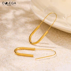 316L Stainless Steel Pin Shape Earrings For Women No Tarnish 18k Gold Plated Minimalist Women's Hoop Earring Girls Cute Ear Ring
