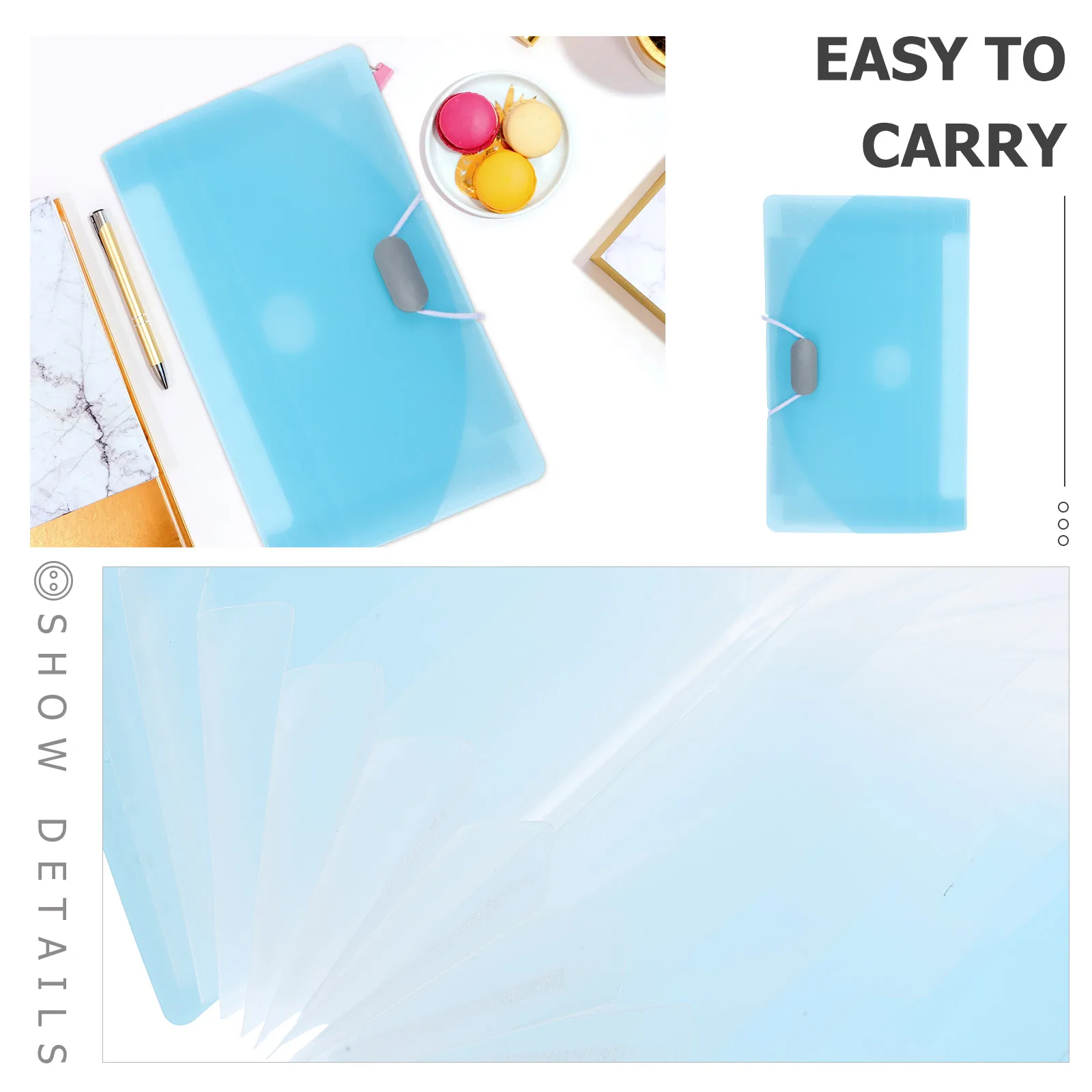 

A6 Large Bill Folder Accordion File ganizer Blue Bill ganizer With Pockets Color Document Holder for Office Home School Use