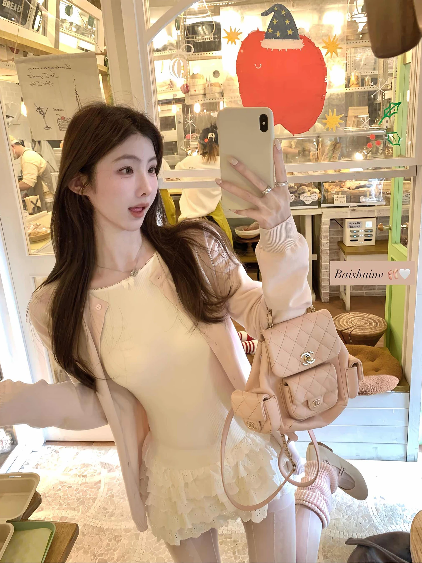 

Soft Knitted Classic Style Women's Cardigan round Neck Slim Fit Waist Cinched Winter Top Korean Style Long Sleeve Breathable