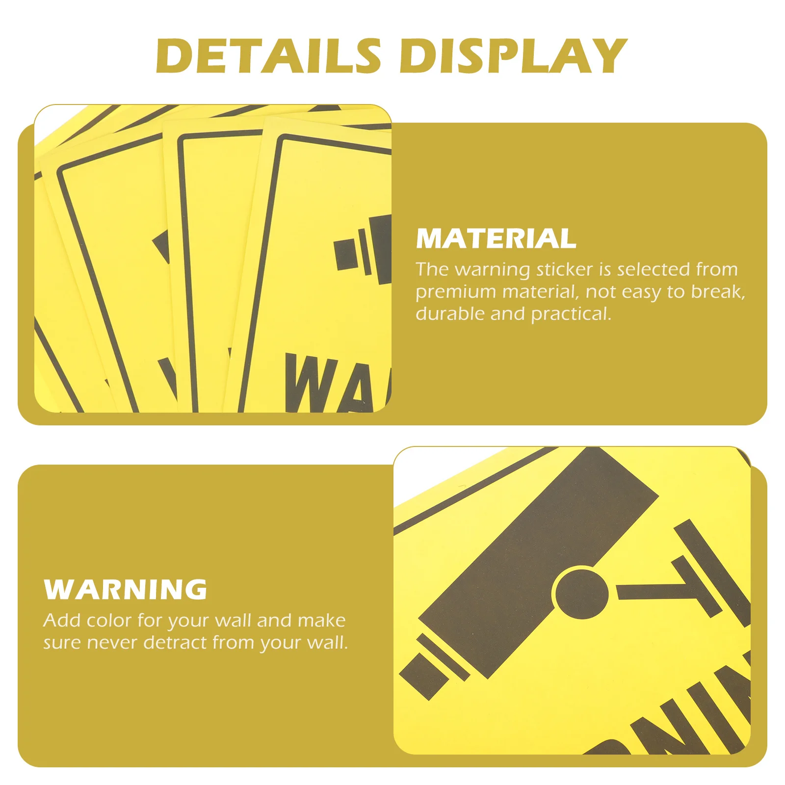 5Pcs Security Monitored Stickers Clear Visible Warning Decal for Shop Entrance Caravan 24H Video Surveillance Sign