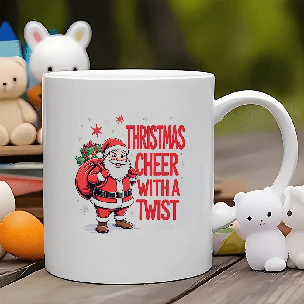 

11oz cartoon Santa Claus mug + creative Christmas gift kids cup family office coffee mug festive Christmas time