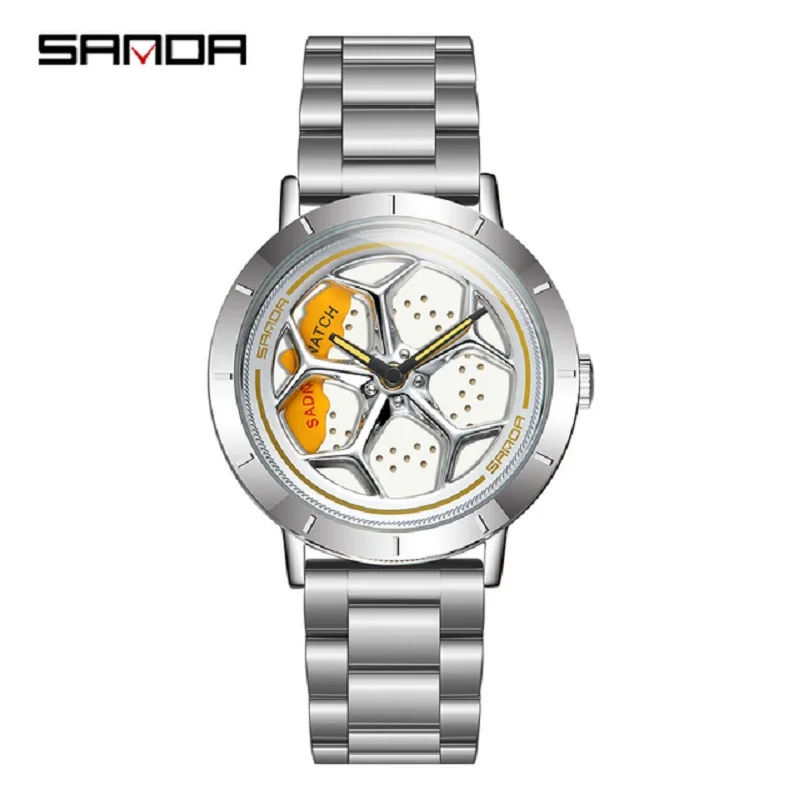 

2023 New SANDA Luxury Men Watches Fashion Rotate Dials Quartz Wristwatch For Male Clock 30M Waterproof Relogio Masculino 1022