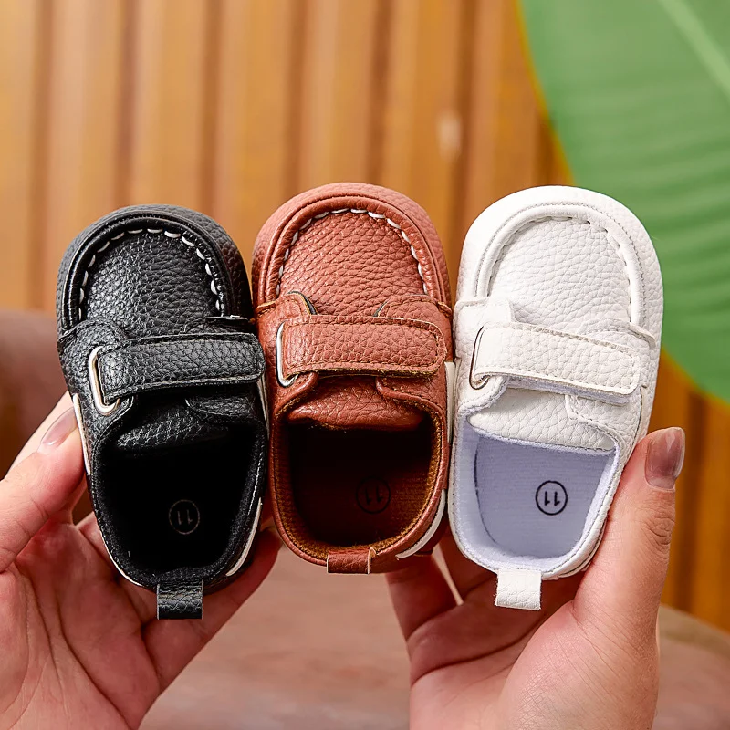 Spring and Autumn Season Loafers for 0-6-12 Months Old Boys and Girls, 0-1 Year Old Soft-Soled Fashionable Slip-On Baby Walking