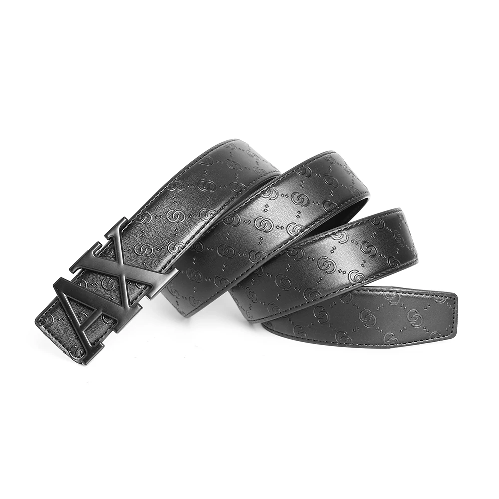 Cowhide Luxury Designer Brand Waist Belt Men Gifts High Quality Women Genuine Leather AX Buckle Dress Strap for Jeans Waistband