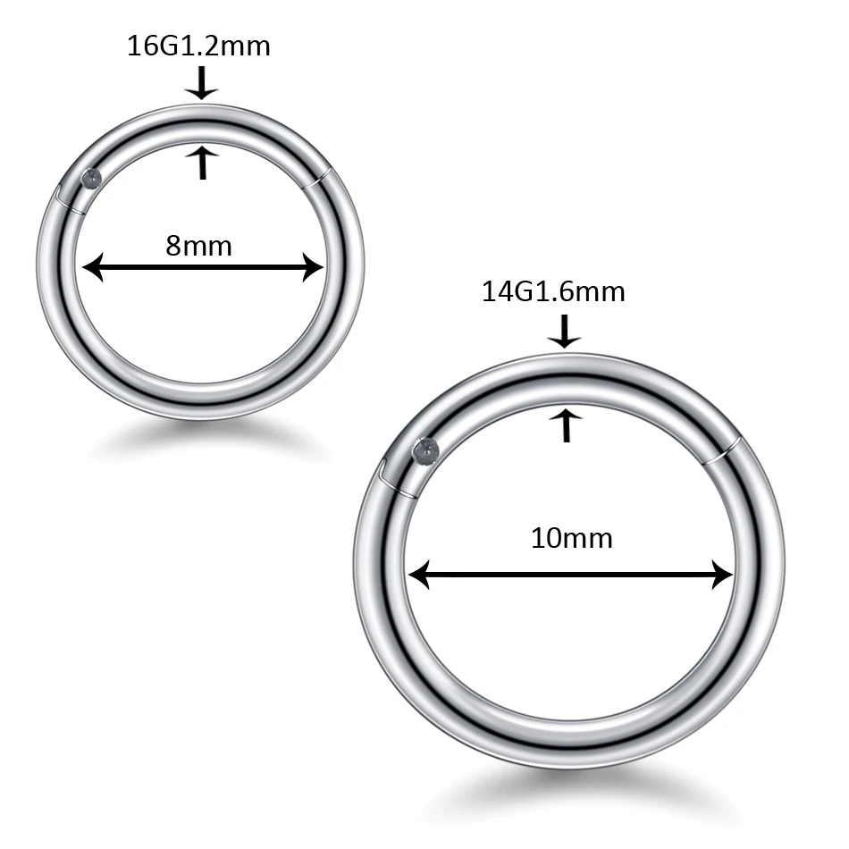 10 Stück Scharniersegment Nasenring Edelstahl Nasenring Septum Clicker Piercing Lippe Ohrknorpel Helix Körperpiercing Schmuck – Detail 3