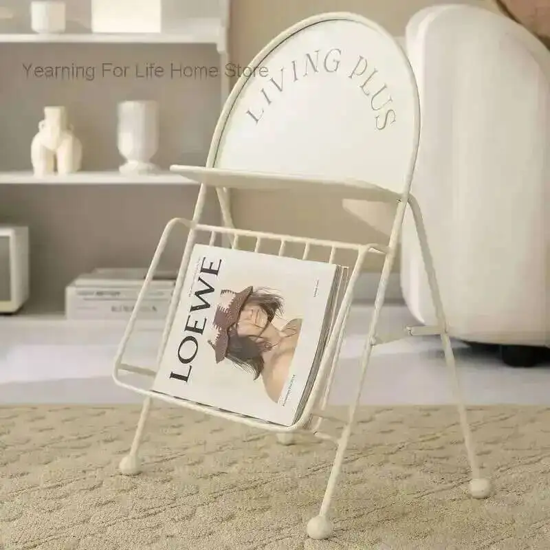Magazine Folding Rack Medieval Modern Iron Simple Floor-standing Book Rack Ins Style Desktop Storage Rack Tabletop Ornaments