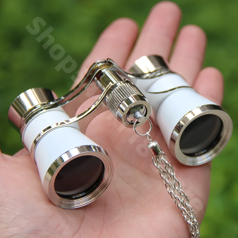

Opera Glasses Binoculars Metal Body With Chain/handle Theater Telescope Women Girls Optical Design Gift Retro Binoculars