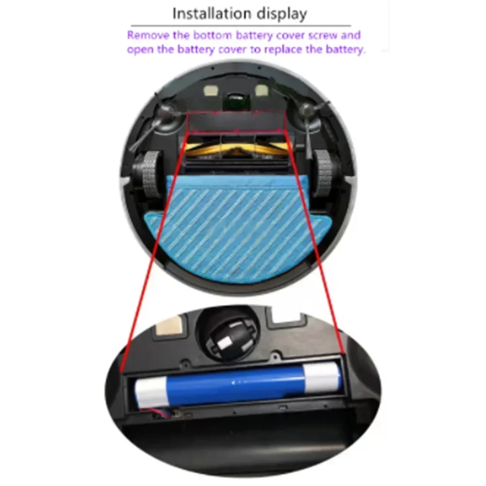 14.4V 2600mAh wymienna bateria do odkurzacza robota Ecovacs Deebot Ozmo 920,930,901,905,937,900 akumulator litowo-jonowy