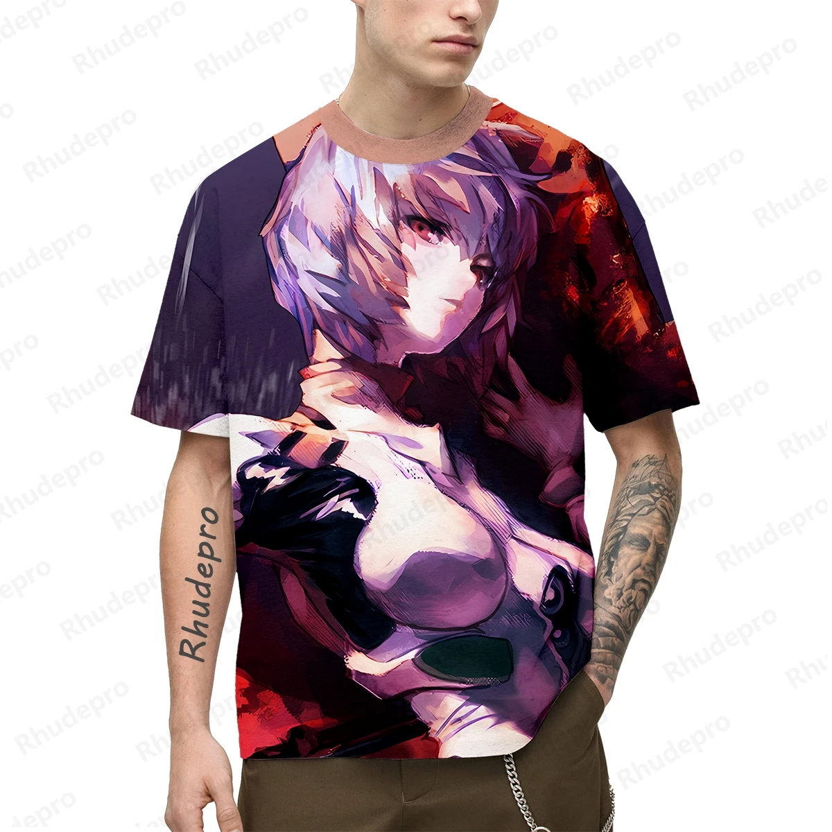 

Neon Genesis Evangelion T-shirts Men's Clothing Y2k Tops Streetwear T-shirt Gift Vegeta Oversized Tee Children's 100-5XL Hip Hop