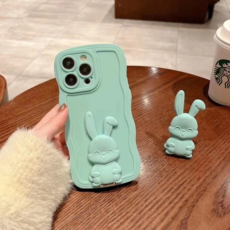 토끼 홀더 웨이브 전화 케이스 삼성 갤럭시 F62 M62 M13 M23 5G M22 M32 M54 M31 M21 M01 M11 M12 M30S M02 M01S M10S M10 커버