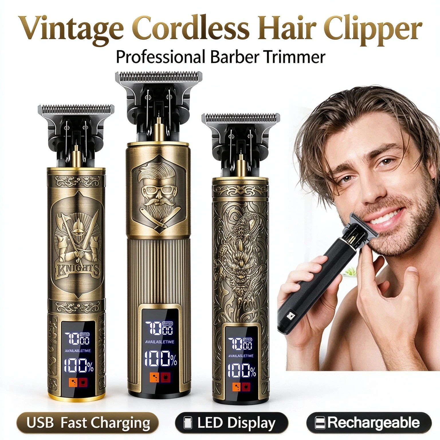 2026 T9 Vintage Electric Hair Clippers for Men Beard Trimmer Kit Body Hair Shaving Barber Machine Hair Cutting And Grooming Tool