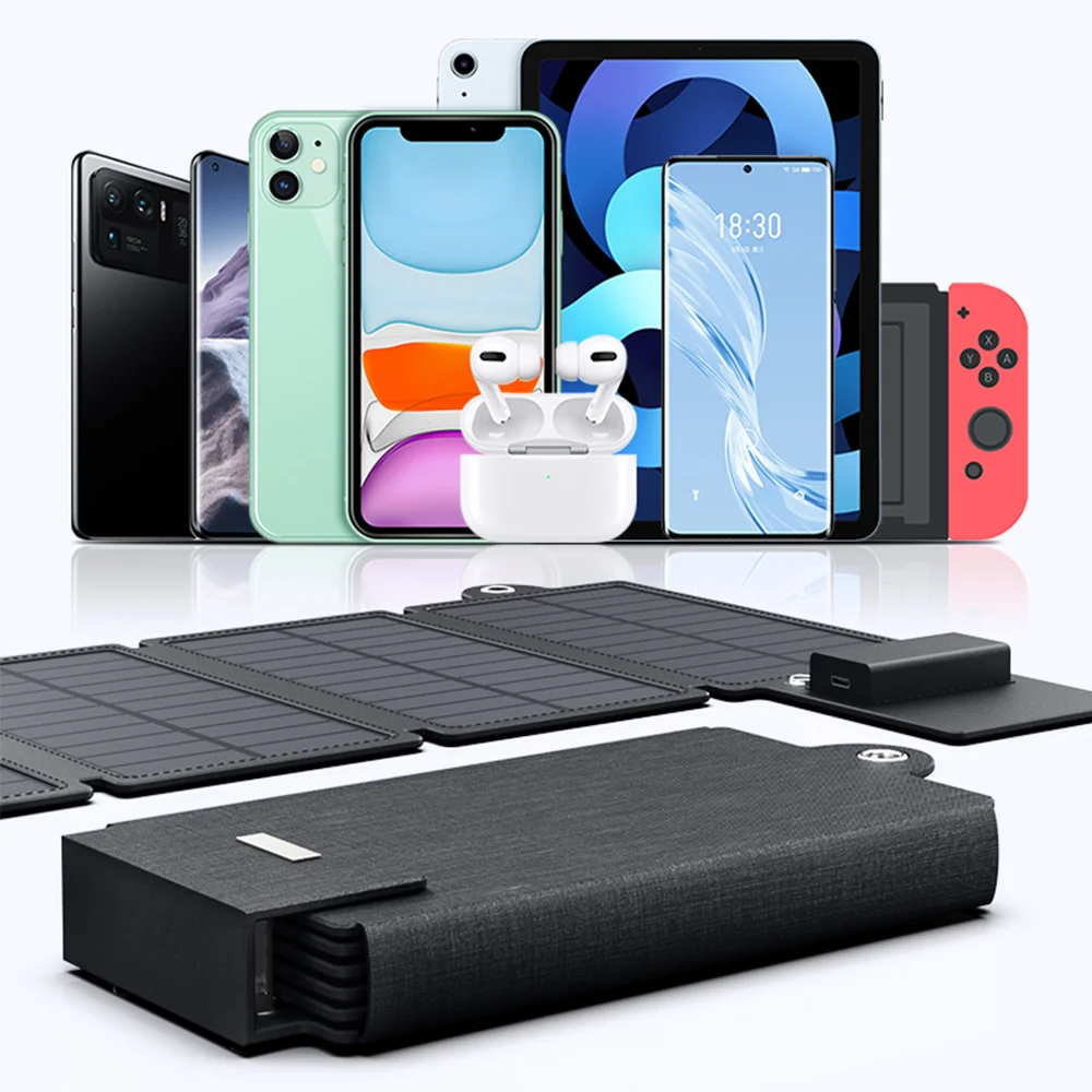 Mini przenośny Panel słoneczny z portem USB składana ładowarka słoneczna do wędrówek na kemping kompatybilny z iPhone iPad Xiaomi iwatch