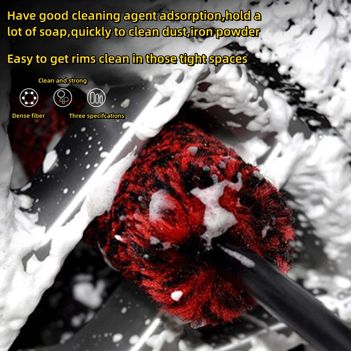 Auto Wheel Detailing Brush Bendable Wheel Woolies Car Cleaning tools for Car Rim Tire Washing Easily Clean Hard-To-Reach Areas