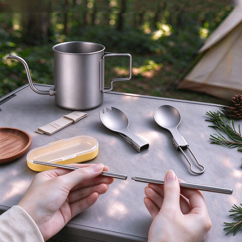 Outdoor Camping Dining Set - Set di posate da campeggio in