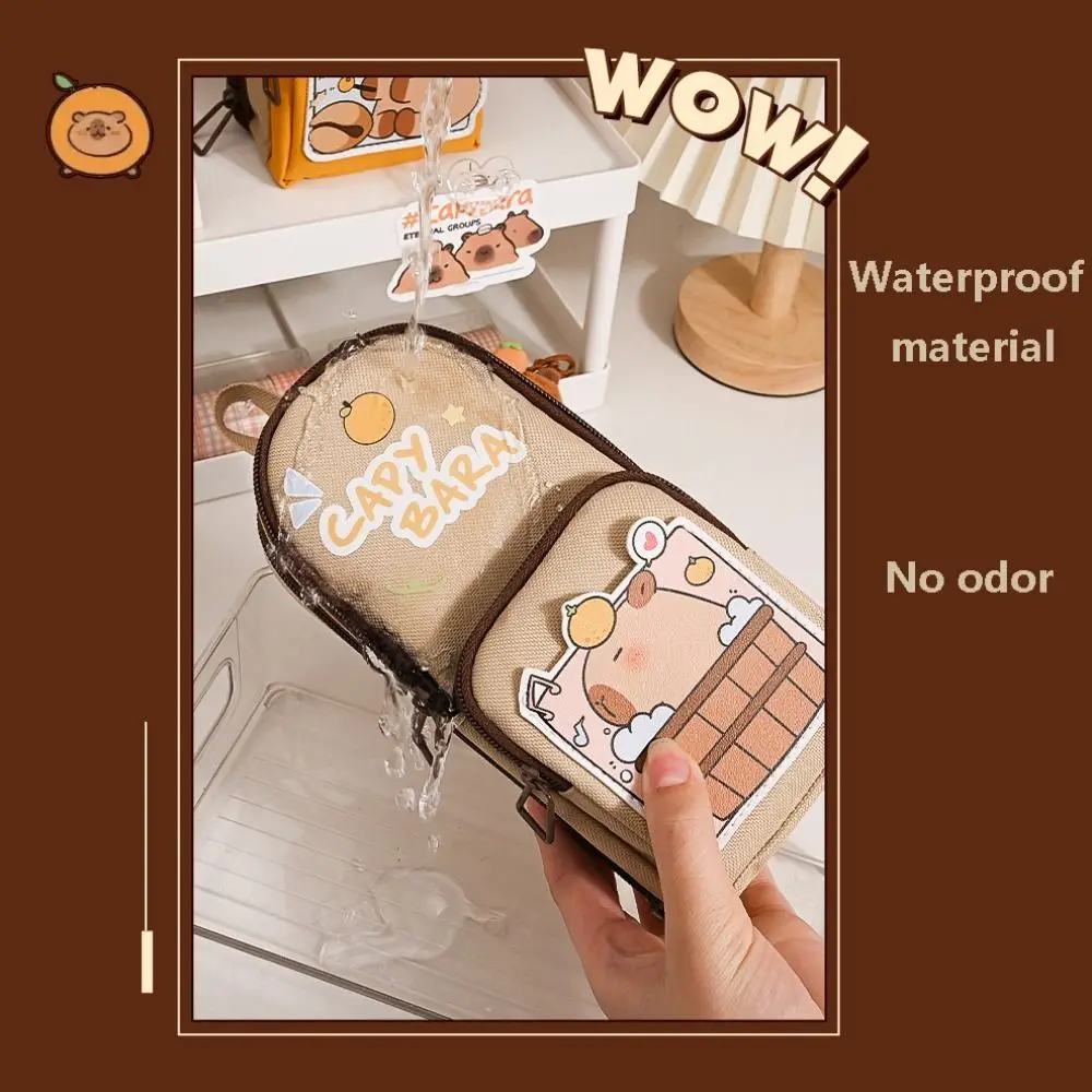 

6 Floors and 11 Compartments Capybara Stationery Bag Instagram Style Dirt Resistant Water Dolphin Pencil Case Metal Zipper