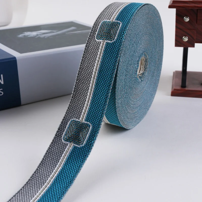 14M/Lot 3cm Wide Embroidery Jacquard Lace Ribbon Belt Curtain Accessories Pillow Edge Decor Garments Sofa Edge Decor DIY Sewing